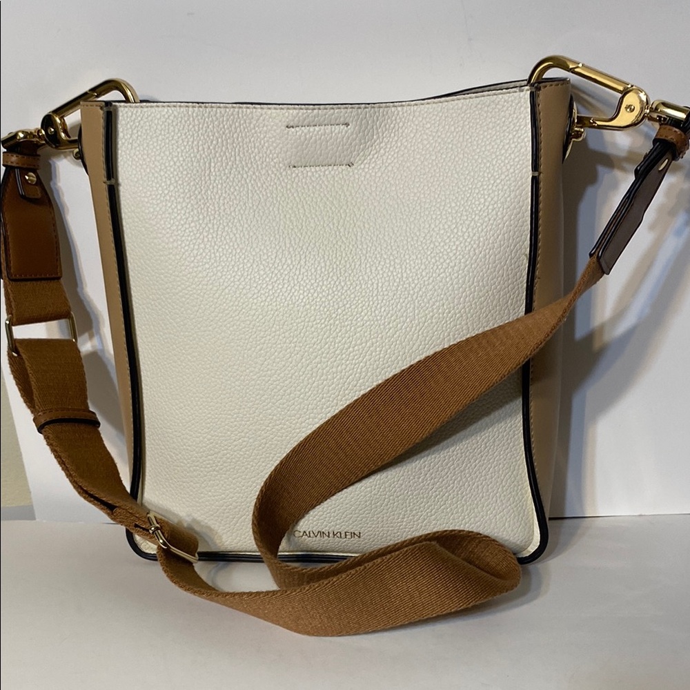 Calvin Klein White and Tan Women's Bag